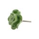 Pea Green Crackle Rose Ceramic Dresser Knob